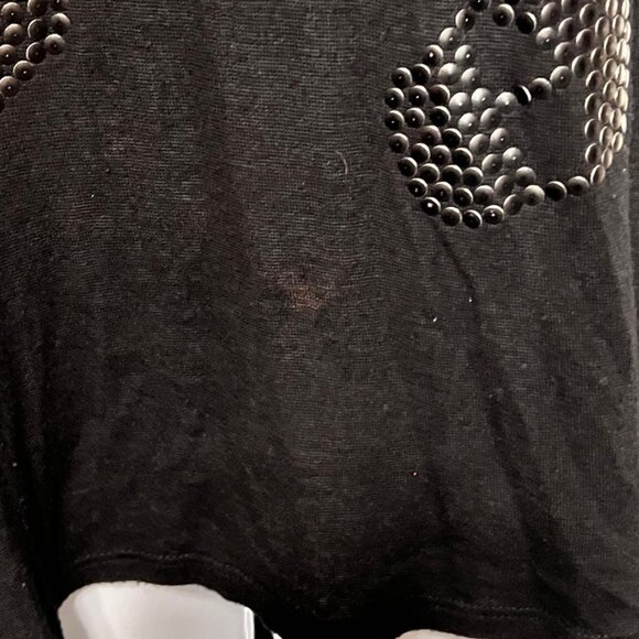 Moon Collection Los Angeles-Women's Black Tank Top-Skulls-Beads-Sheer open Back - Picture 5 of 11